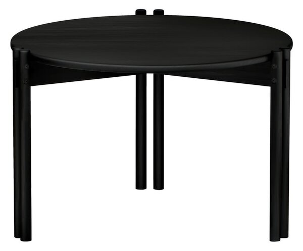Crni okrugao stolić za kavu od masivnog bora ø 60 cm Sticks – Karup Design