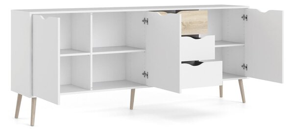 Bijela komoda 196x82x39 cm Oslo – Tvilum
