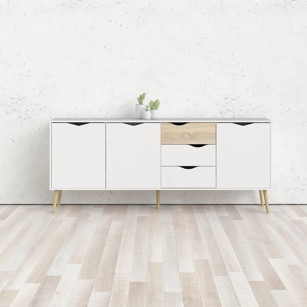 Bijela komoda 196x82x39 cm Oslo – Tvilum