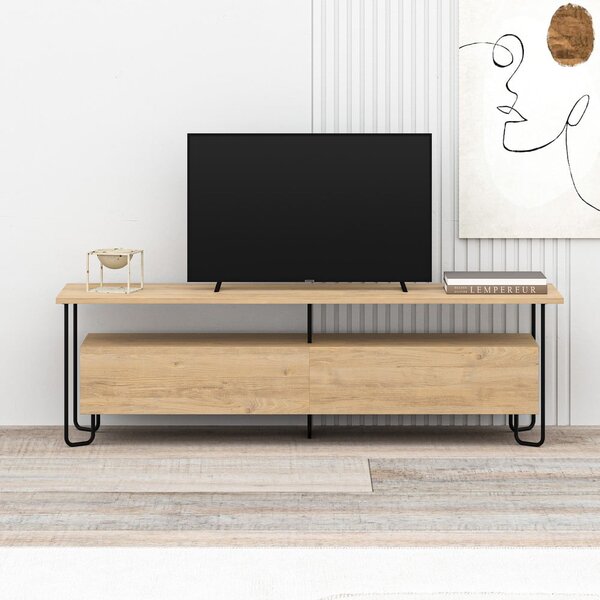 TV komoda u dekoru hrasta u prirodnoj boji 150x45 cm Dilly – Marckeric