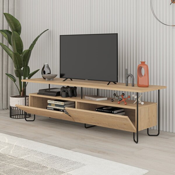 TV komoda u dekoru hrasta u prirodnoj boji 150x45 cm Dilly – Marckeric