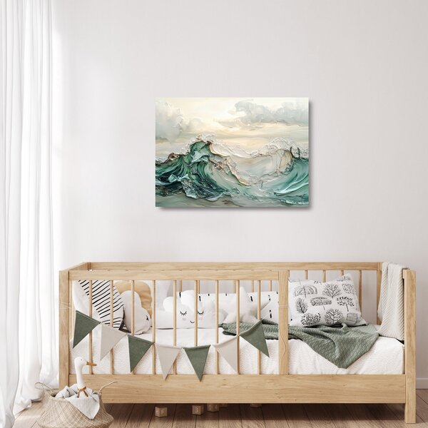 Staklena slika - 3D morska apstrakcija (70x50 cm)