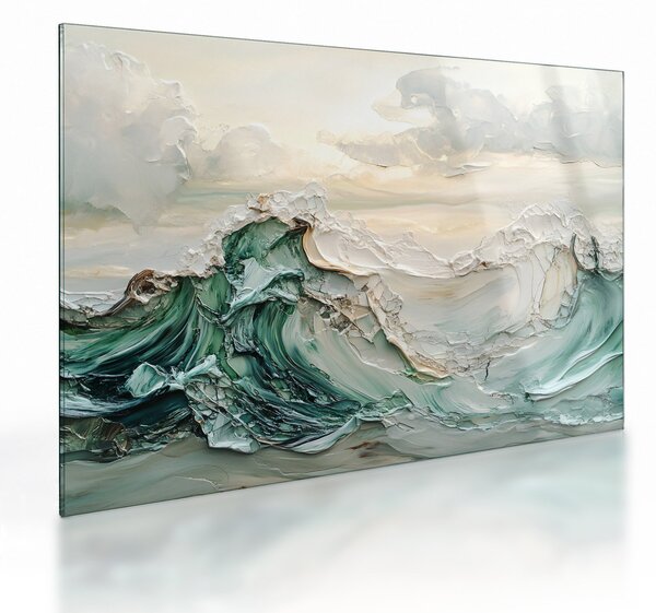 Staklena slika - 3D morska apstrakcija (70x50 cm)