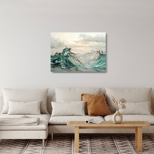 Staklena slika - 3D morska apstrakcija (70x50 cm)