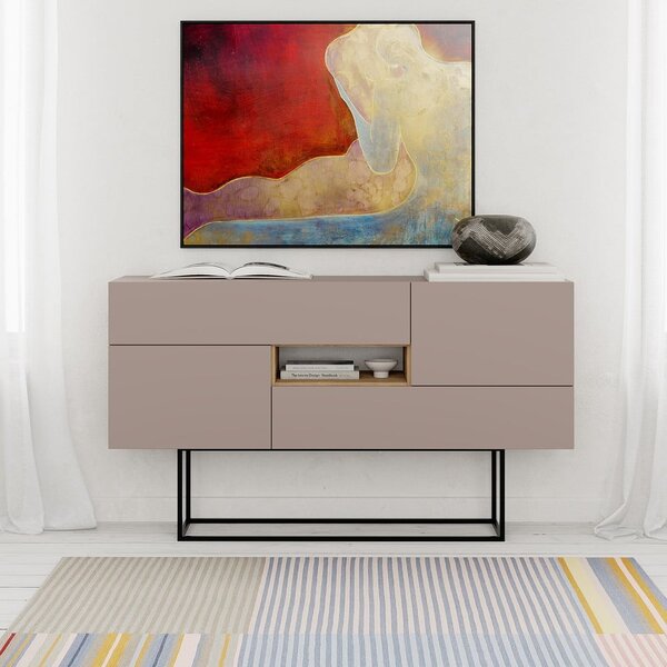 Siva/bež niska komoda 145x82 cm Titan – Marckeric