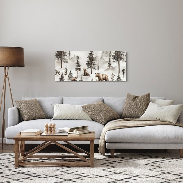 Slika - Šuma s medvjedima (120x50 cm)