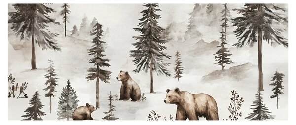 Slika - Šuma s medvjedima (120x50 cm)
