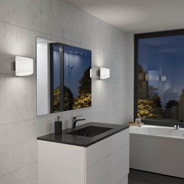 Evoke Zidna Lampa IP44 Oval Anthracite/Opal - Herstal