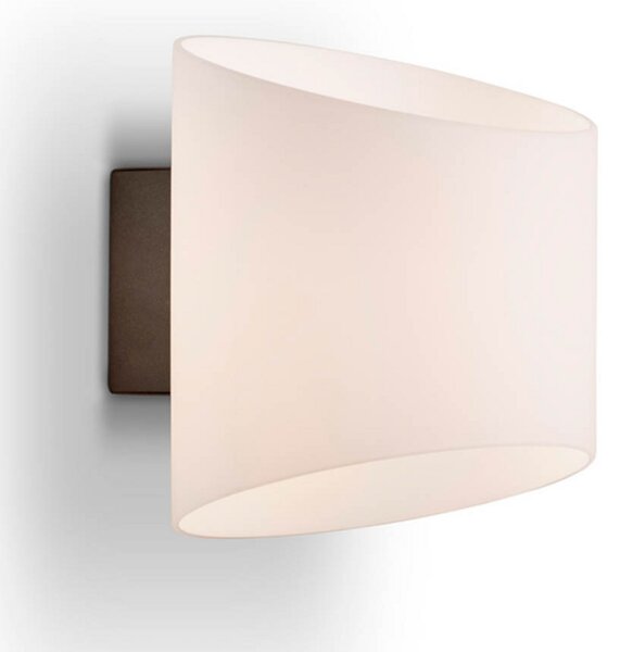 Evoke Zidna Lampa IP44 Oval Anthracite/Opal - Herstal