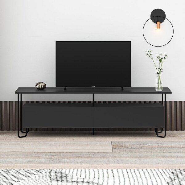 Crna TV komoda 150x45 cm Dilly – Marckeric