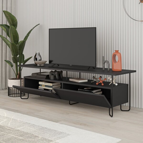 Crna TV komoda 150x45 cm Dilly – Marckeric