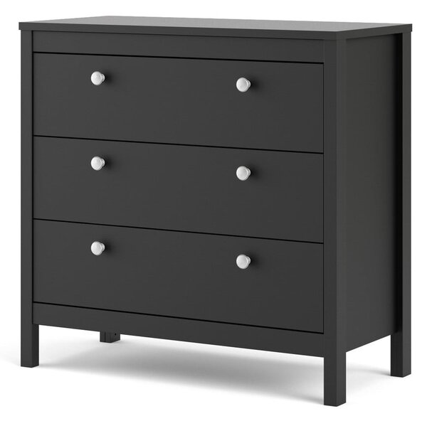 Crna niska komoda 82x80 cm Madrid – Tvilum