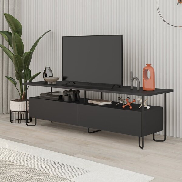 Crna TV komoda 150x45 cm Dilly – Marckeric