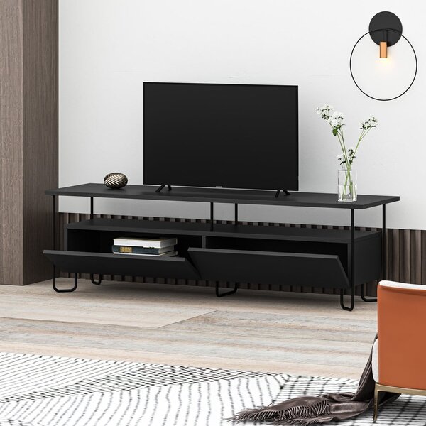Crna TV komoda 150x45 cm Dilly – Marckeric