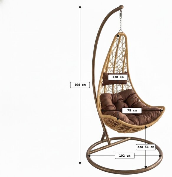 Žuta viseća stolica AMAZONIA sa stalkom