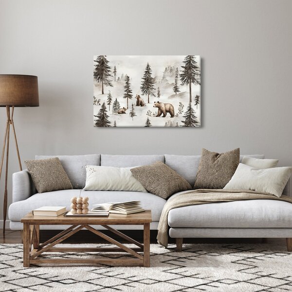 Slika - Šuma s medvjedima (90x60 cm)