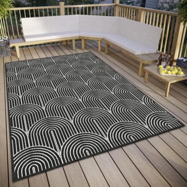 Crno-bijeli vanjski tepih 240x330 cm Pangli Black – Hanse Home