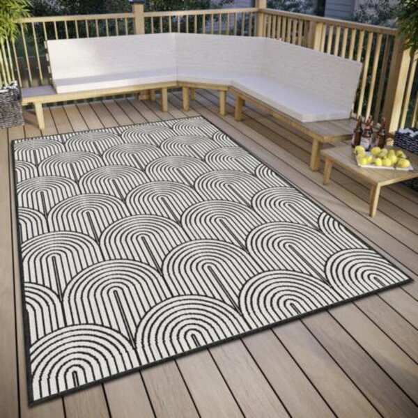 Crno-bijeli vanjski tepih 240x330 cm Pangli Black – Hanse Home