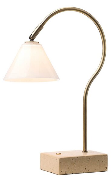 Prijenosna stolna lampa Question, mesing/opal - Halo Design