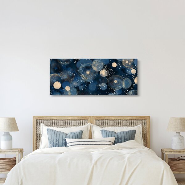 Slika - Plavo-zlatni prsteni (120x50 cm)