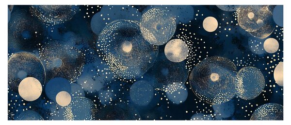 Slika - Plavo-zlatni prsteni (120x50 cm)