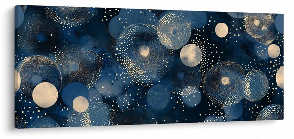 Slika - Plavo-zlatni prsteni (120x50 cm)