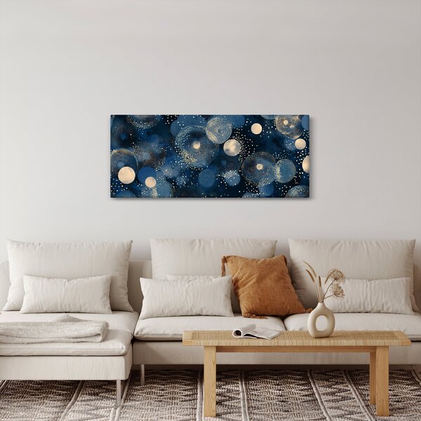 Slika - Plavo-zlatni prsteni (120x50 cm)