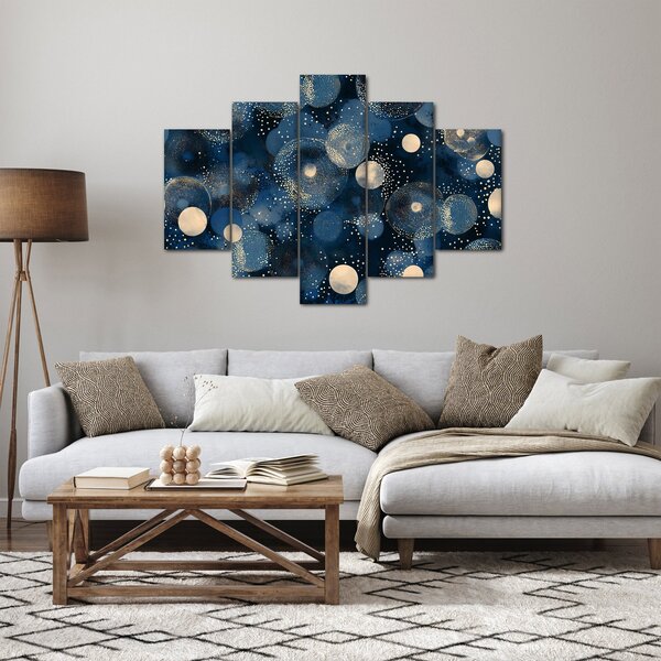 Slika - Plavo-zlatni prsteni (150x105 cm)