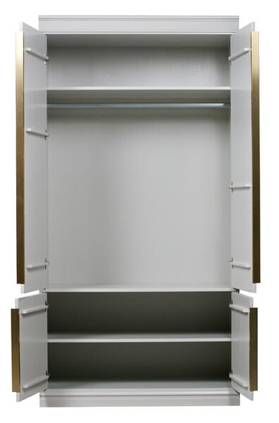 Svijetlo sivi ormar od masivnog bora 110x215x62 cm Organize – WOOOD