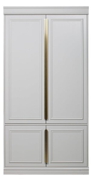 Svijetlo sivi ormar od masivnog bora 110x215x62 cm Organize – WOOOD