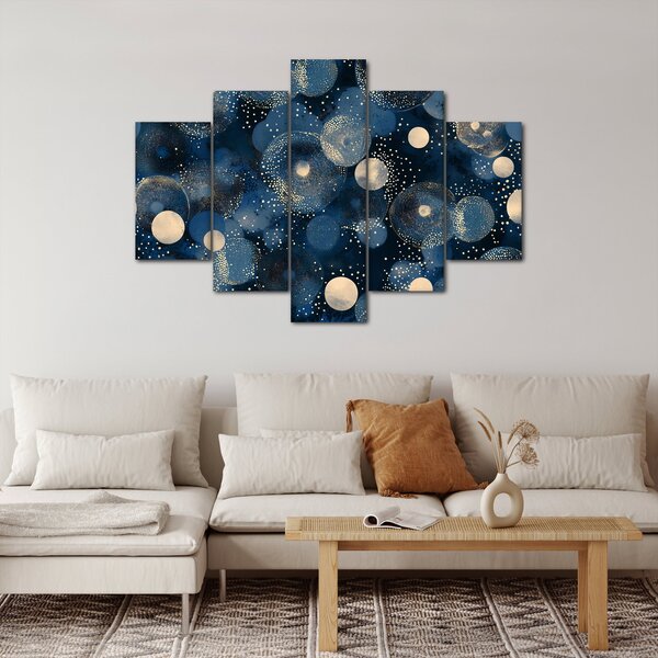 Slika - Plavo-zlatni prsteni (150x105 cm)