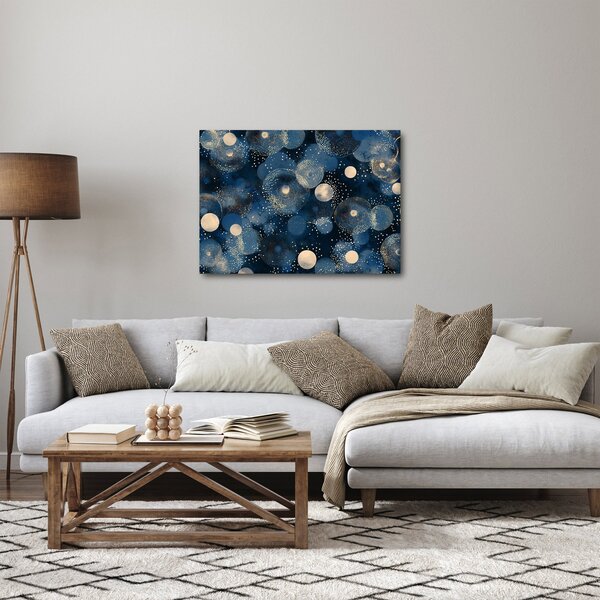 Slika - Plavo-zlatni prsteni (70x50 cm)