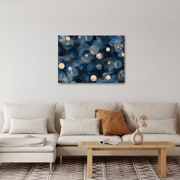 Slika - Plavo-zlatni prsteni (70x50 cm)