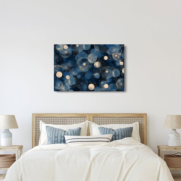 Slika - Plavo-zlatni prsteni (90x60 cm)