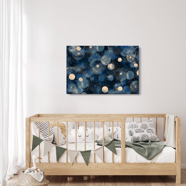 Slika - Plavo-zlatni prsteni (90x60 cm)
