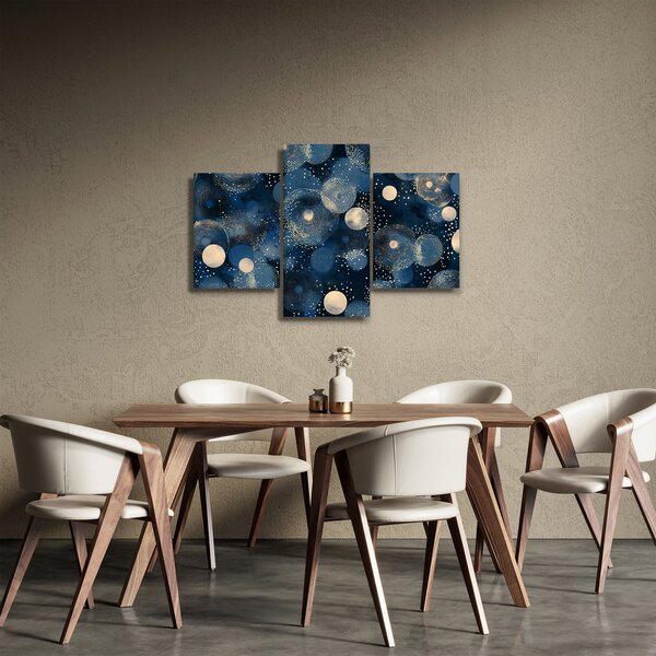 Slika - Plavo-zlatni prsteni (90x60 cm)