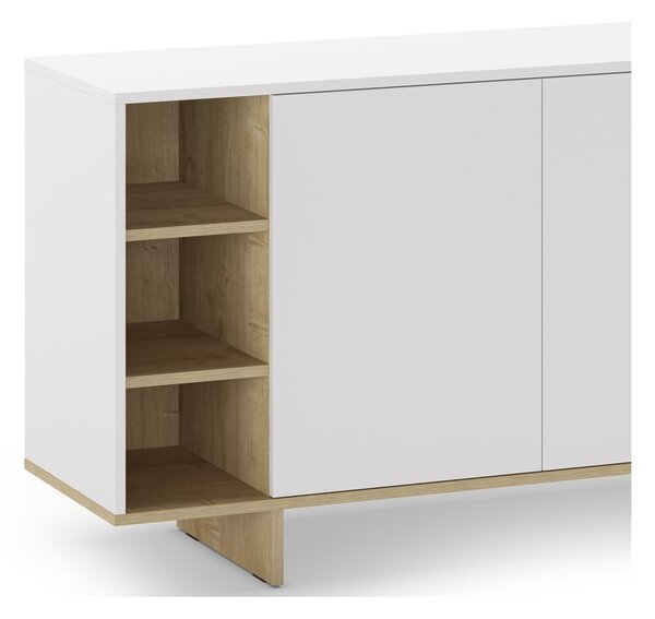 Bijela niska komoda u dekoru hrasta 170x80 cm Cequoia – Marckeric
