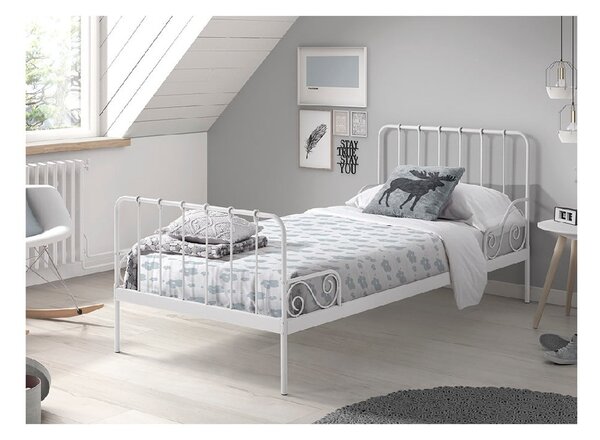 Bijeli metalni dječji krevet Vipack Alice, 90 x 200 cm