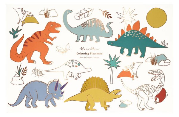 Papirnati podmetač 8 kom 28x42.5 cm Dinosaurs – Meri Meri