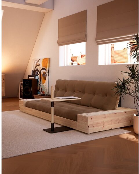 Tamno smeđa sklopiva sofa 244 cm Base – Karup Design