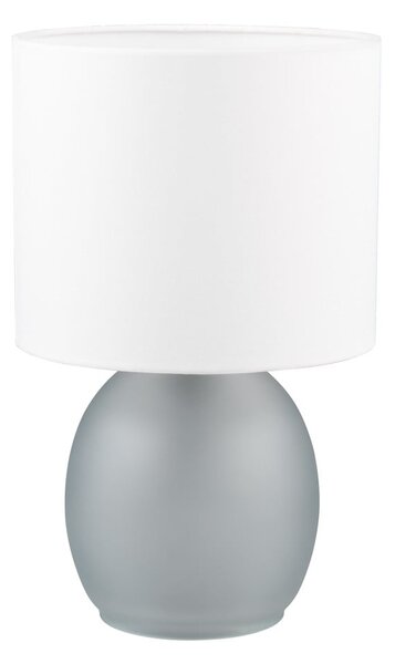 Bijela/u srebrnoj boji stolna lampa s tekstilnim sjenilom (visina 29 cm) Vela – Trio