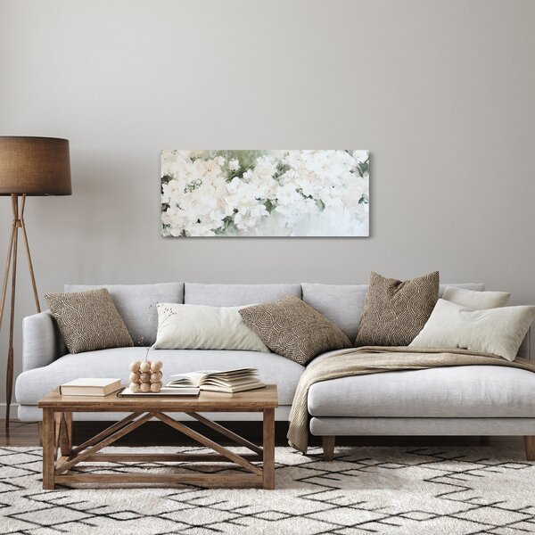 Slika - Apstrakcija bijelog cvijeća (120x50 cm)