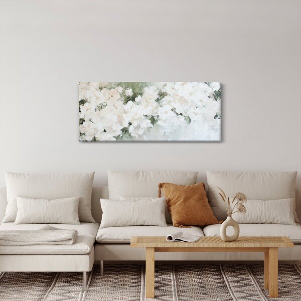 Slika - Apstrakcija bijelog cvijeća (120x50 cm)