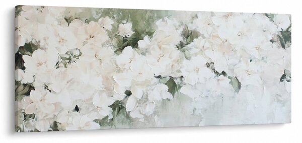 Slika - Apstrakcija bijelog cvijeća (120x50 cm)