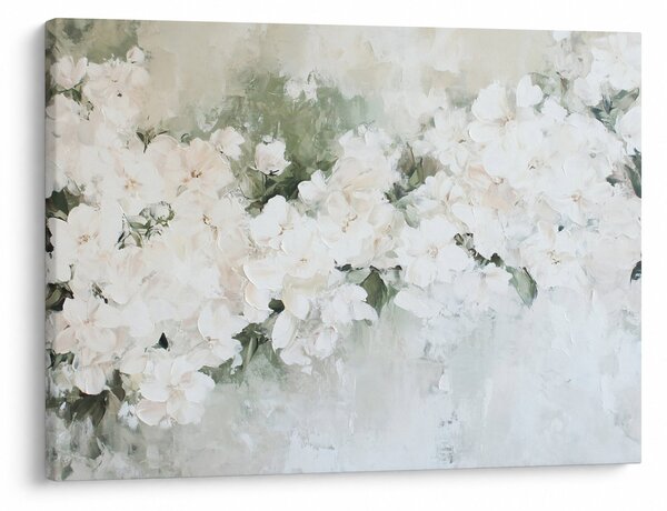 Slika - Apstrakcija bijelog cvijeća (70x50 cm)