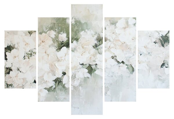 Slika - Apstrakcija bijelog cvijeća (150x105 cm)