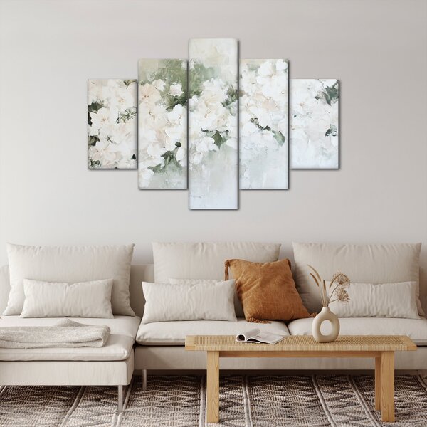 Slika - Apstrakcija bijelog cvijeća (150x105 cm)