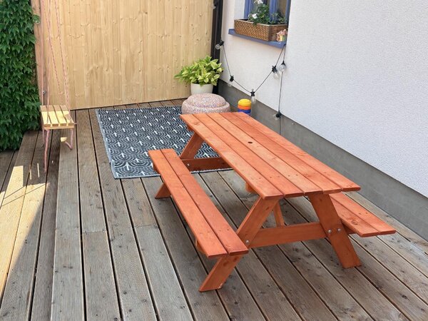 ATMOWOOD Drvena dječja klupa sa stolom
