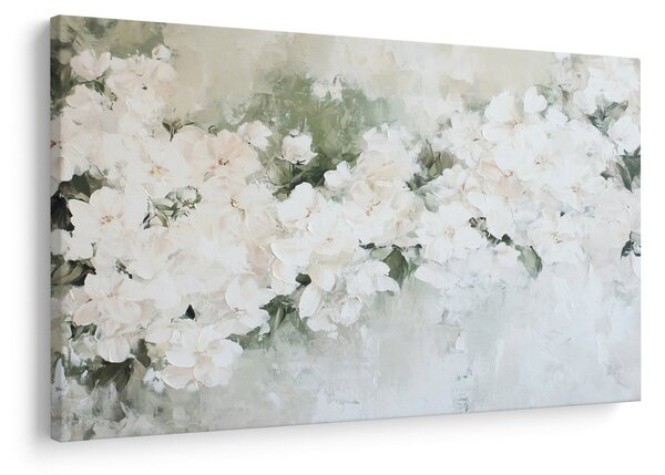 Slika - Apstrakcija bijelog cvijeća (90x60 cm)