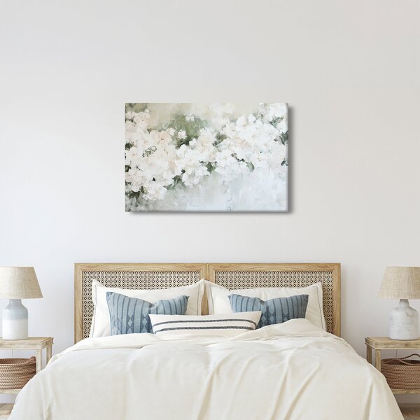 Slika - Apstrakcija bijelog cvijeća (90x60 cm)